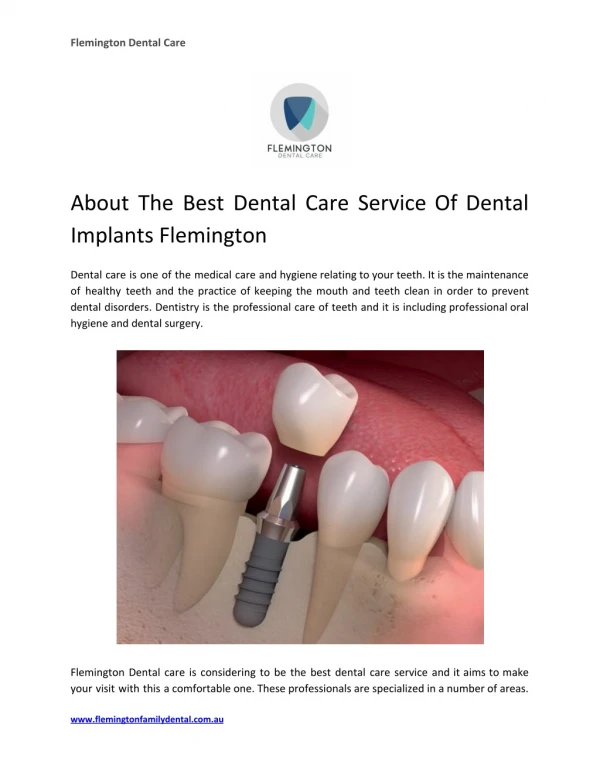 About The Best Dental Care Service Of Dental Implants Flemington