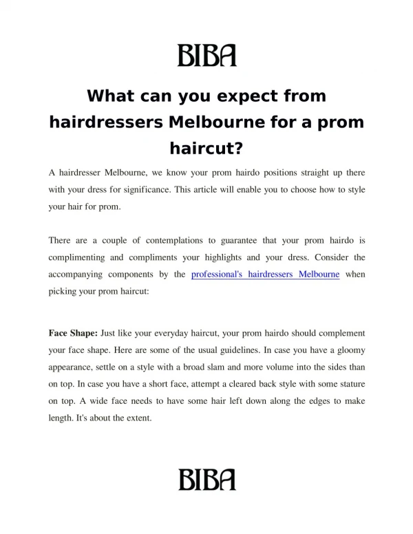 What can you expect from hairdressers Melbourne for a prom haircut?