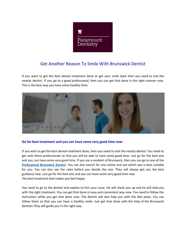 Get Another Reason To Smile With Brunswick Dentist