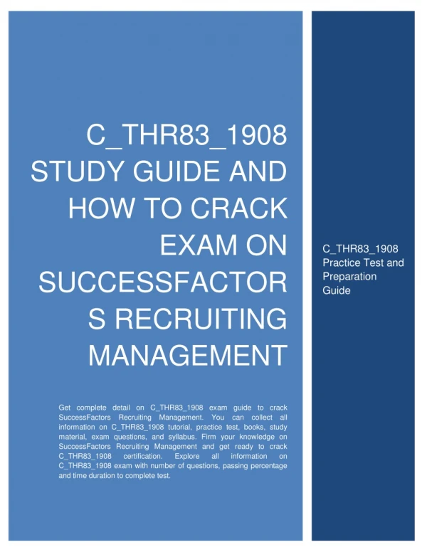 C_THR83_1908 Study Guide and How to Crack Exam on SuccessFactors Recruiting Management