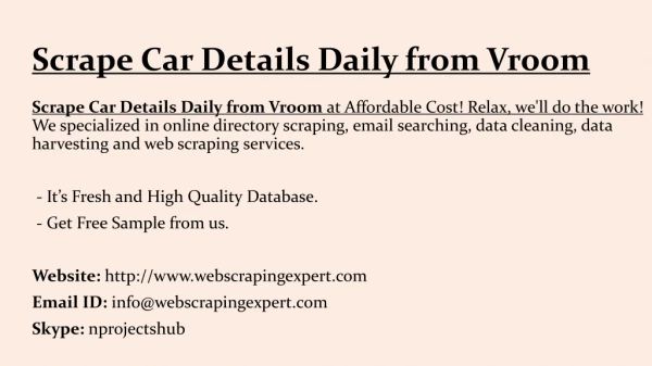scrape car details daily from vroom