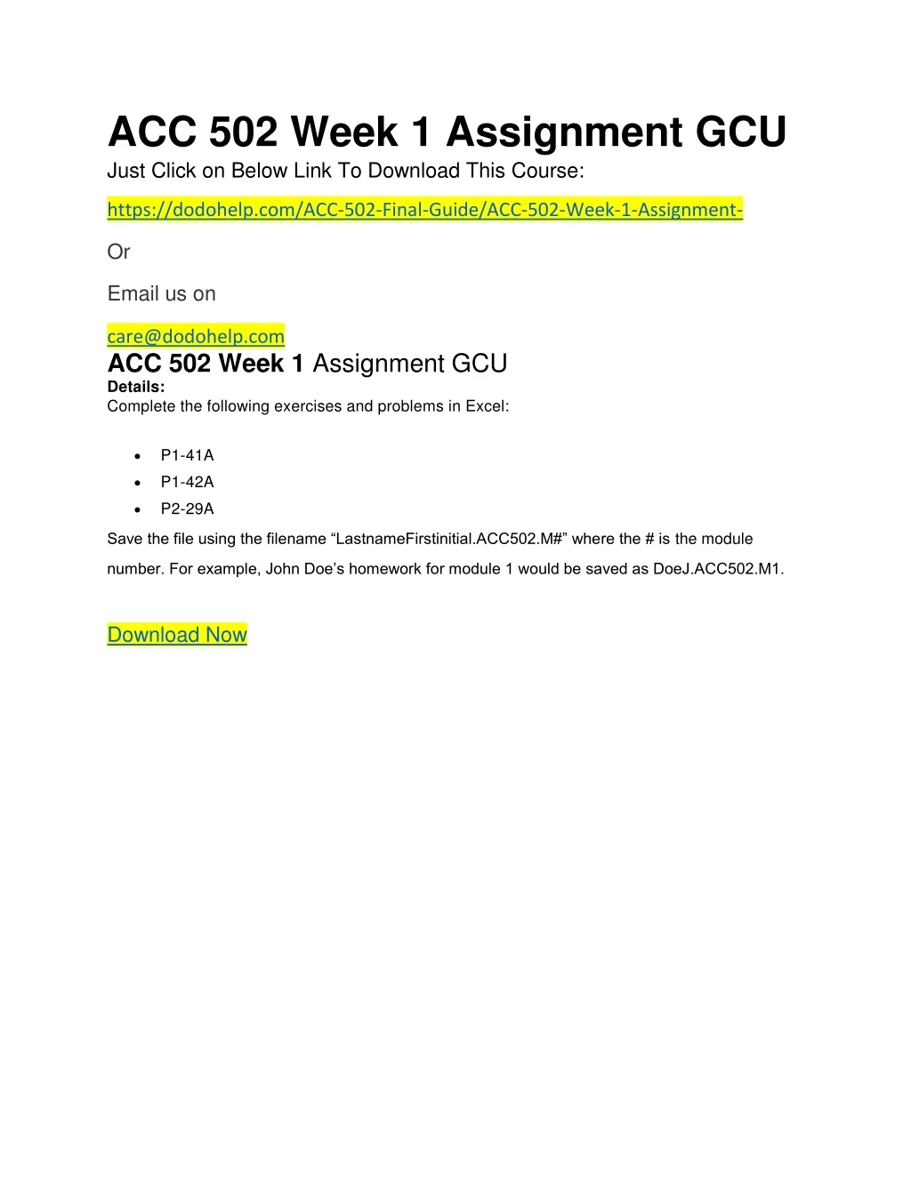 acc 502 week 1 assignment gcu just click on below