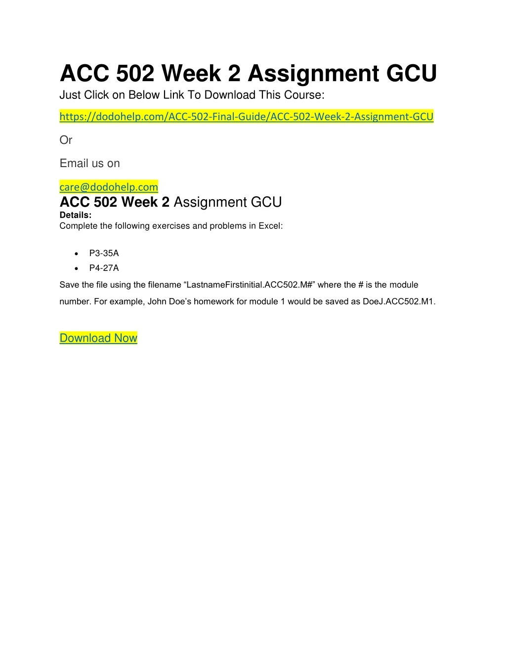 acc 502 week 2 assignment gcu just click on below