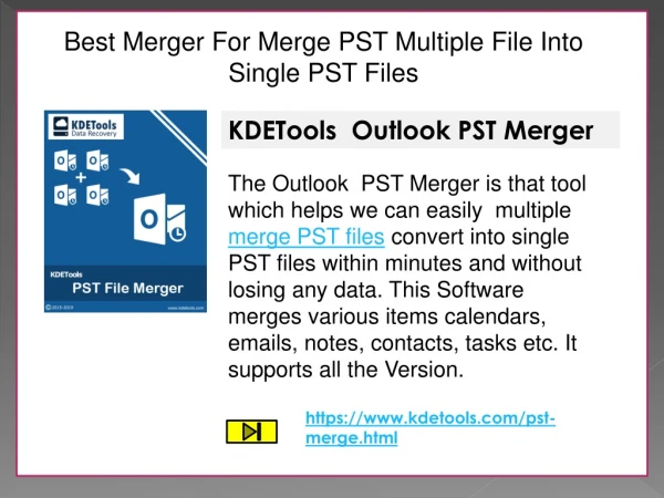 Merge The Multiple PST Files Into Single PST Files