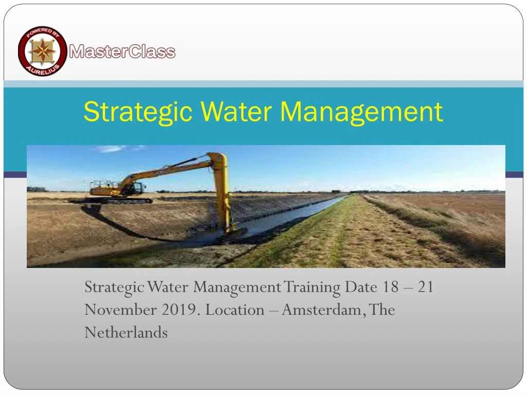 strategic water management