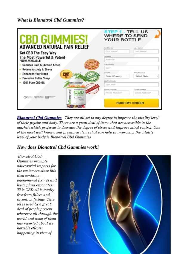 Bionatrol Cbd Gummies Is The Best For Joint Pain