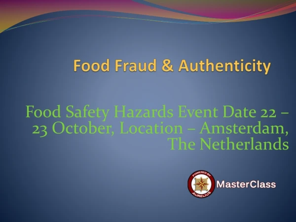 food fraud authenticity