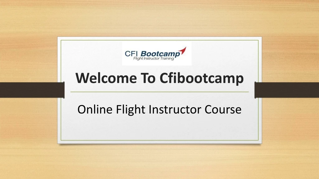 welcome to cfibootcamp