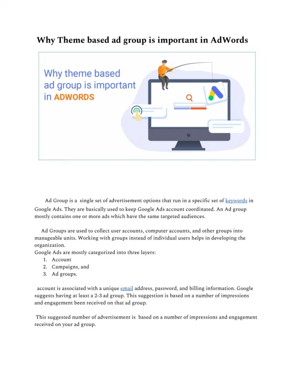 Why Theme based ad group is important in AdWords