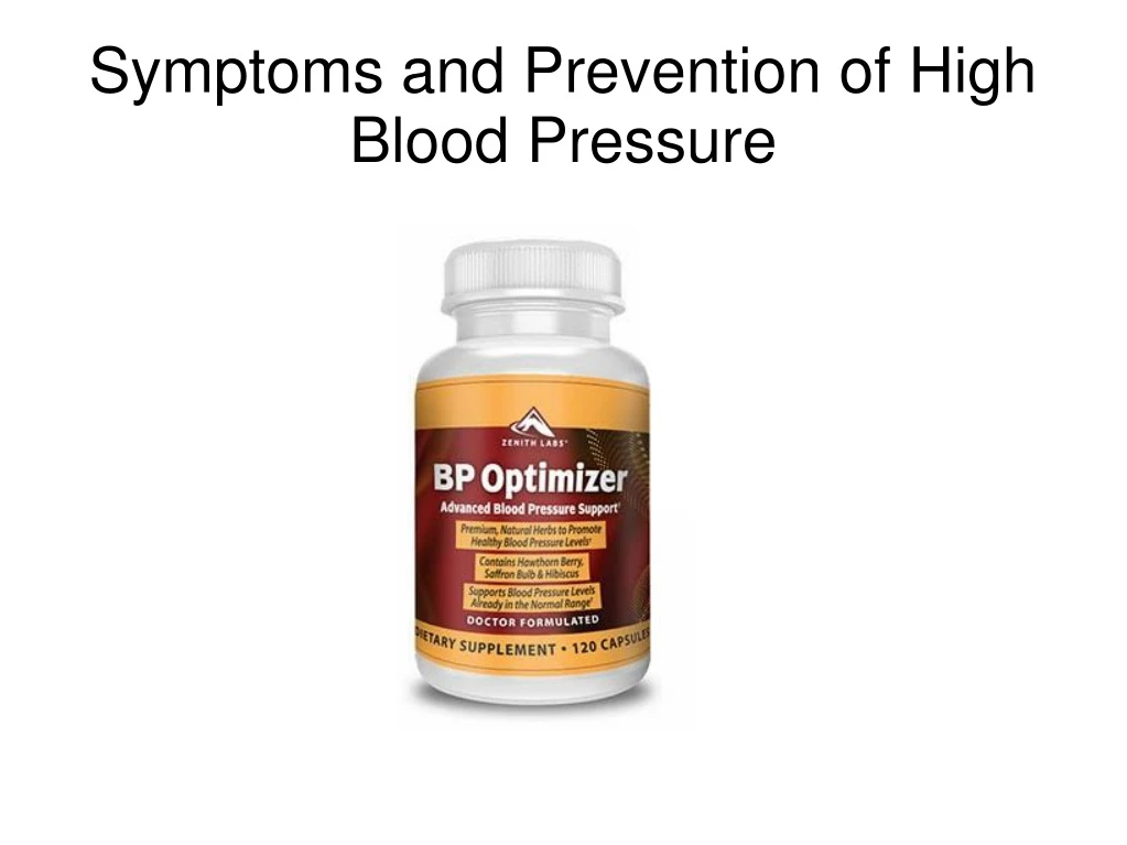 symptoms and prevention of high blood pressure