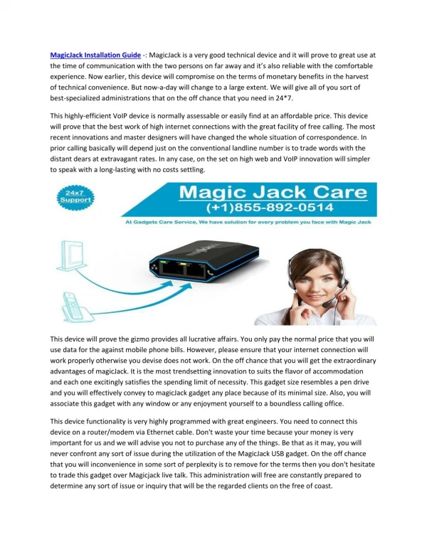 MagicJack Installation Guide : 1-855-892-0514 MagicJack Help Line Number || MagicJack Toll-Free Number