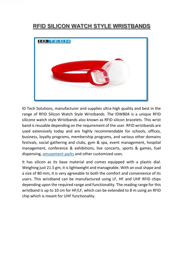 RFID Silicon Watch style Wristbands | RFID Wristbands For Live Concerts