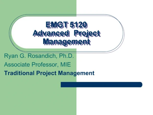 EMGT 5120 Advanced Project Management