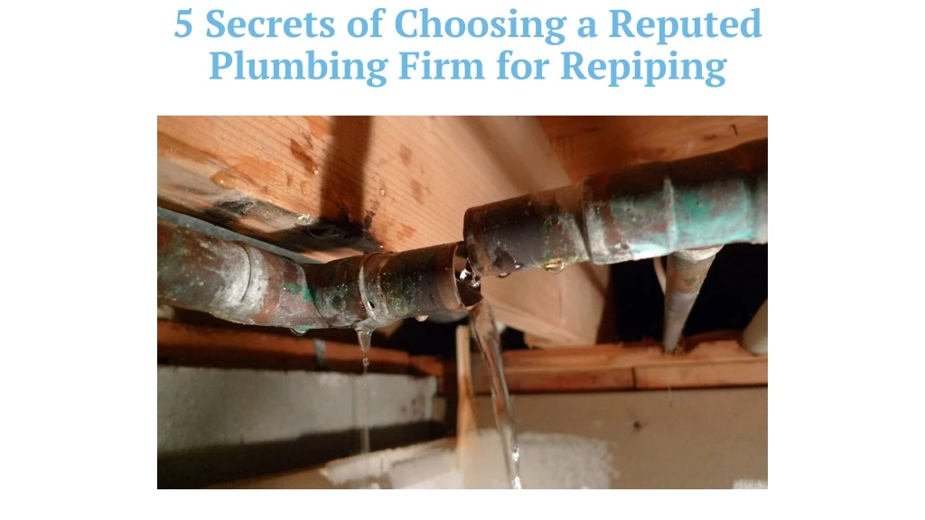 5 secrets of choosing a reputed plumbing firm