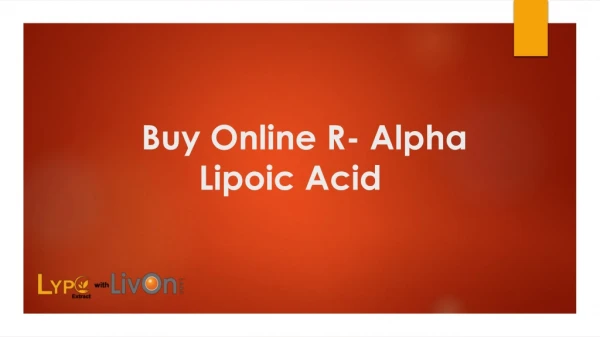 Buy Online R Alpha Lipoic Acid
