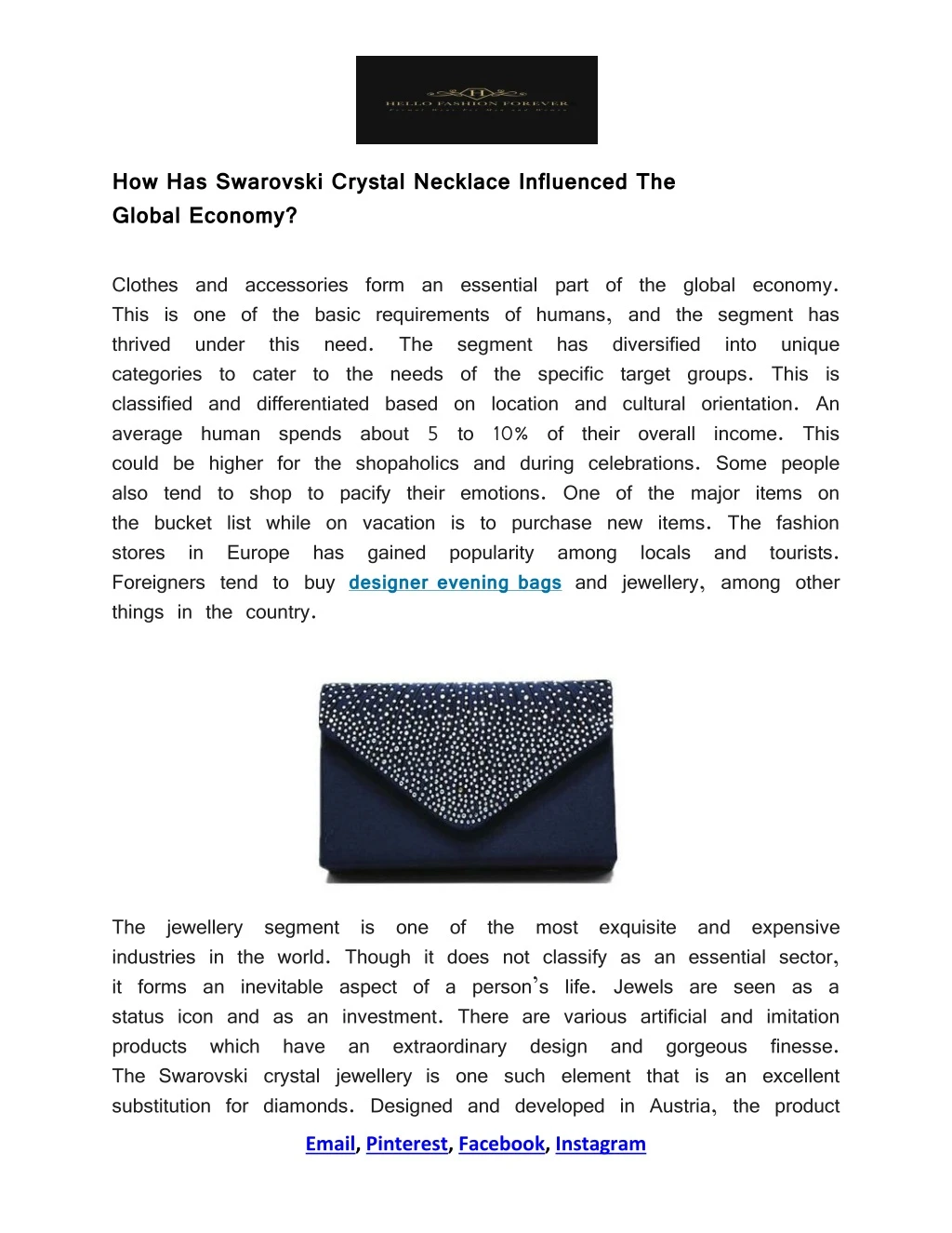 how has swarovski crystal necklace influenced
