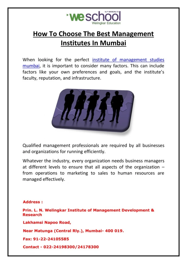 How To Choose The Best Management Institutes In Mumbai?
