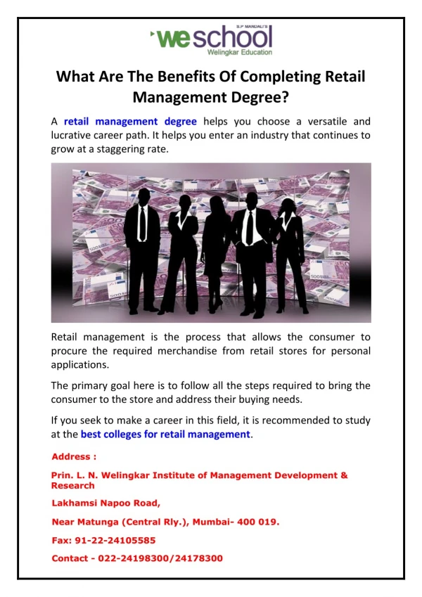 What Are The Benefits Of Completing Retail Management Degree?