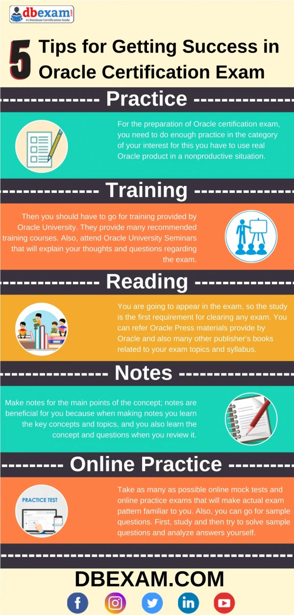[Infographic] 5 Tips for Getting Success in Oracle Certification Exam