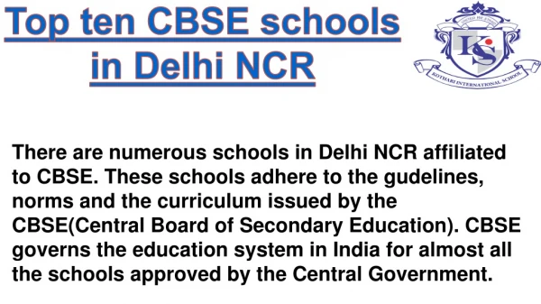 Top 10 CBSE Schools in Delhi NCR