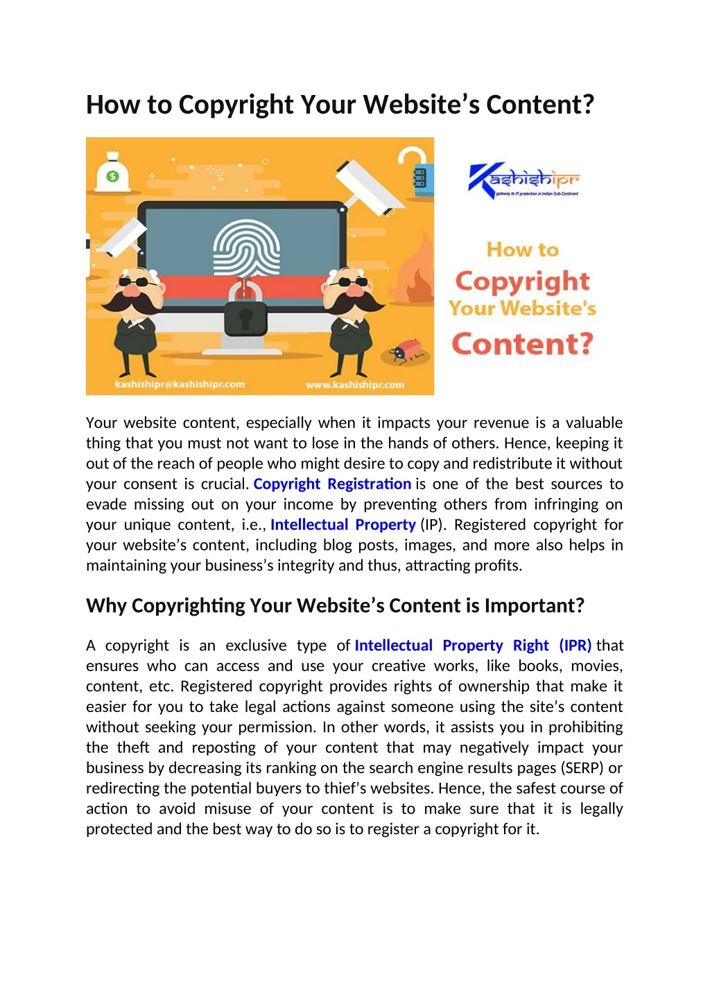 how to copyright your website s content