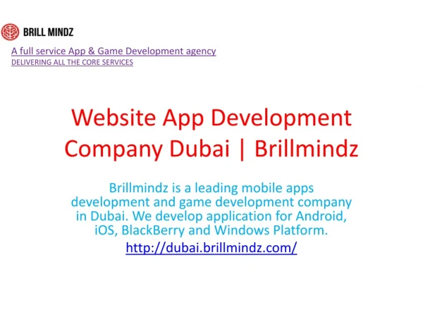 Website App Development Company Dubai | Brillmindz