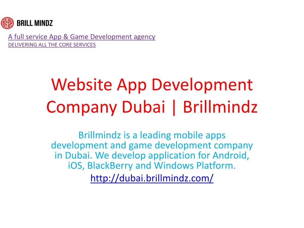 website app development company dubai brillmindz