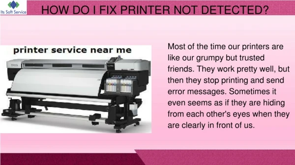 HOW DO I FIX PRINTER NOT DETECTED