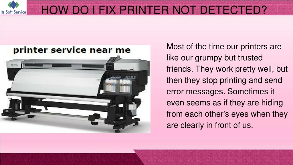 how do i fix printer not detected