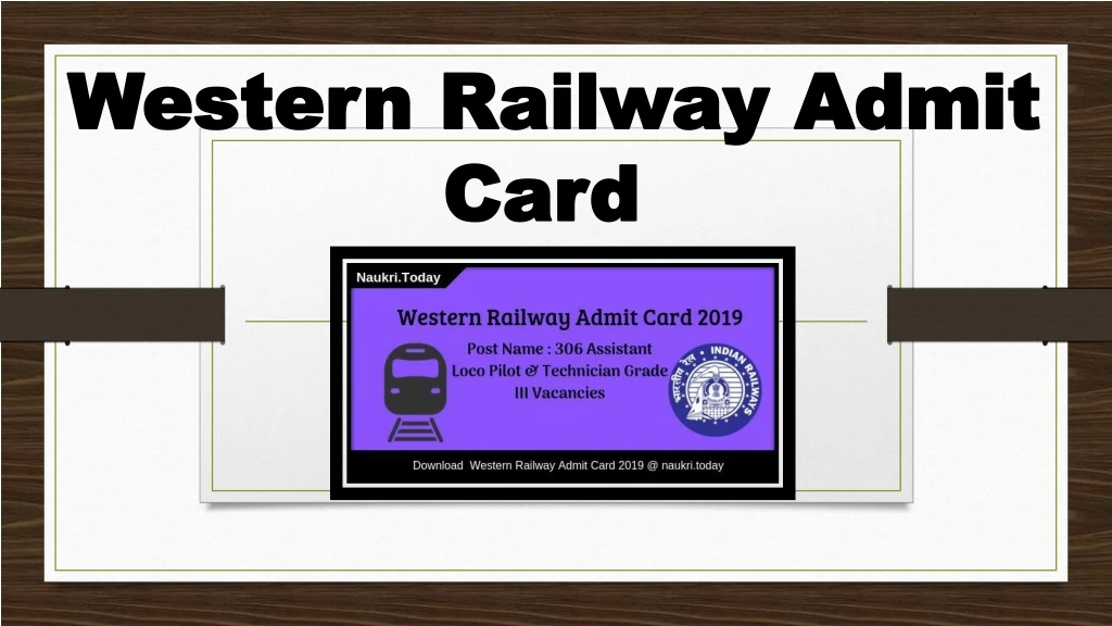 western railway admit card