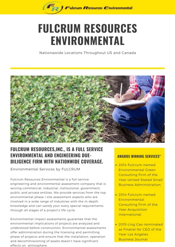 Environmental remediation company- Fulcrum
