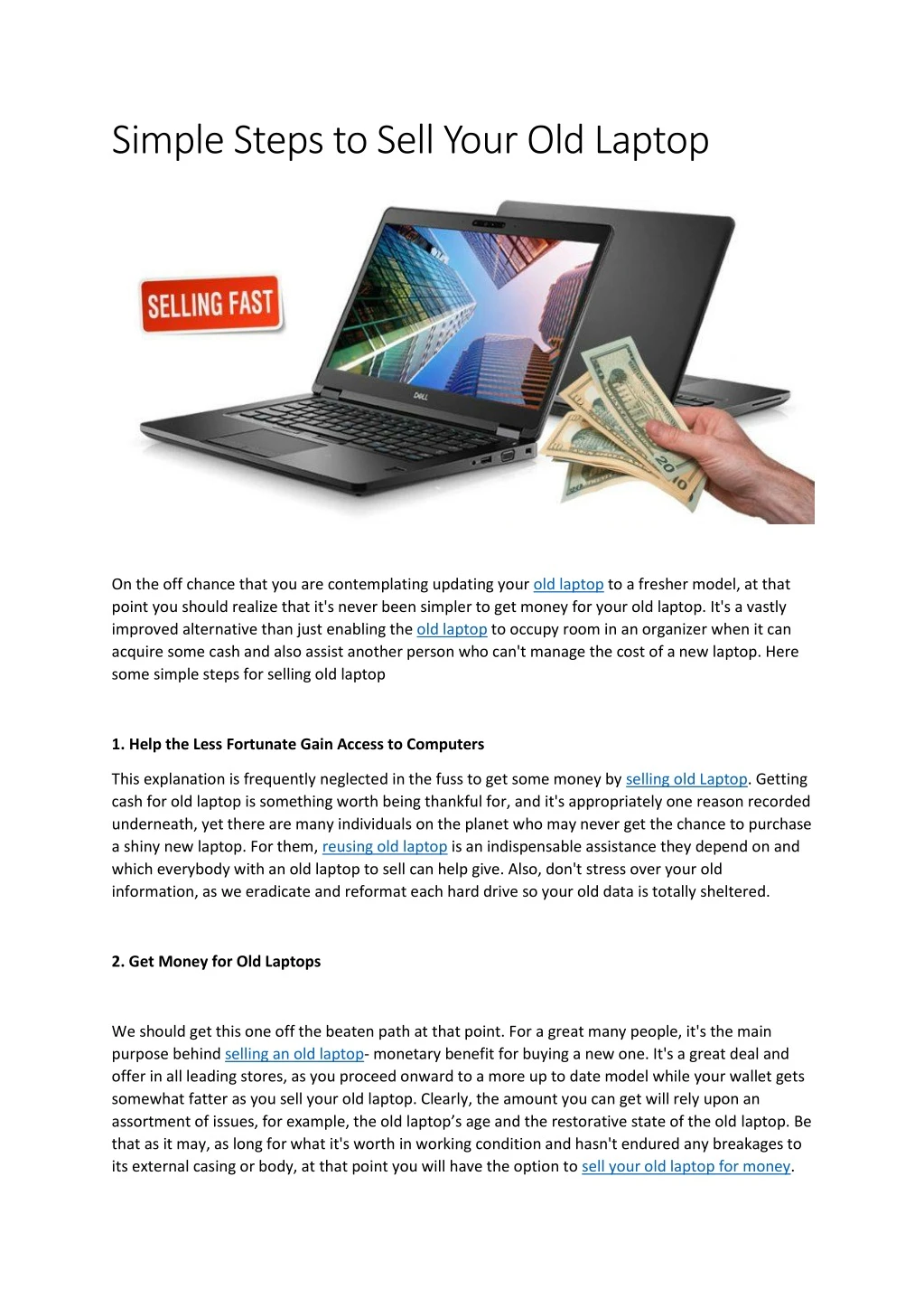 simple steps to sell your old laptop