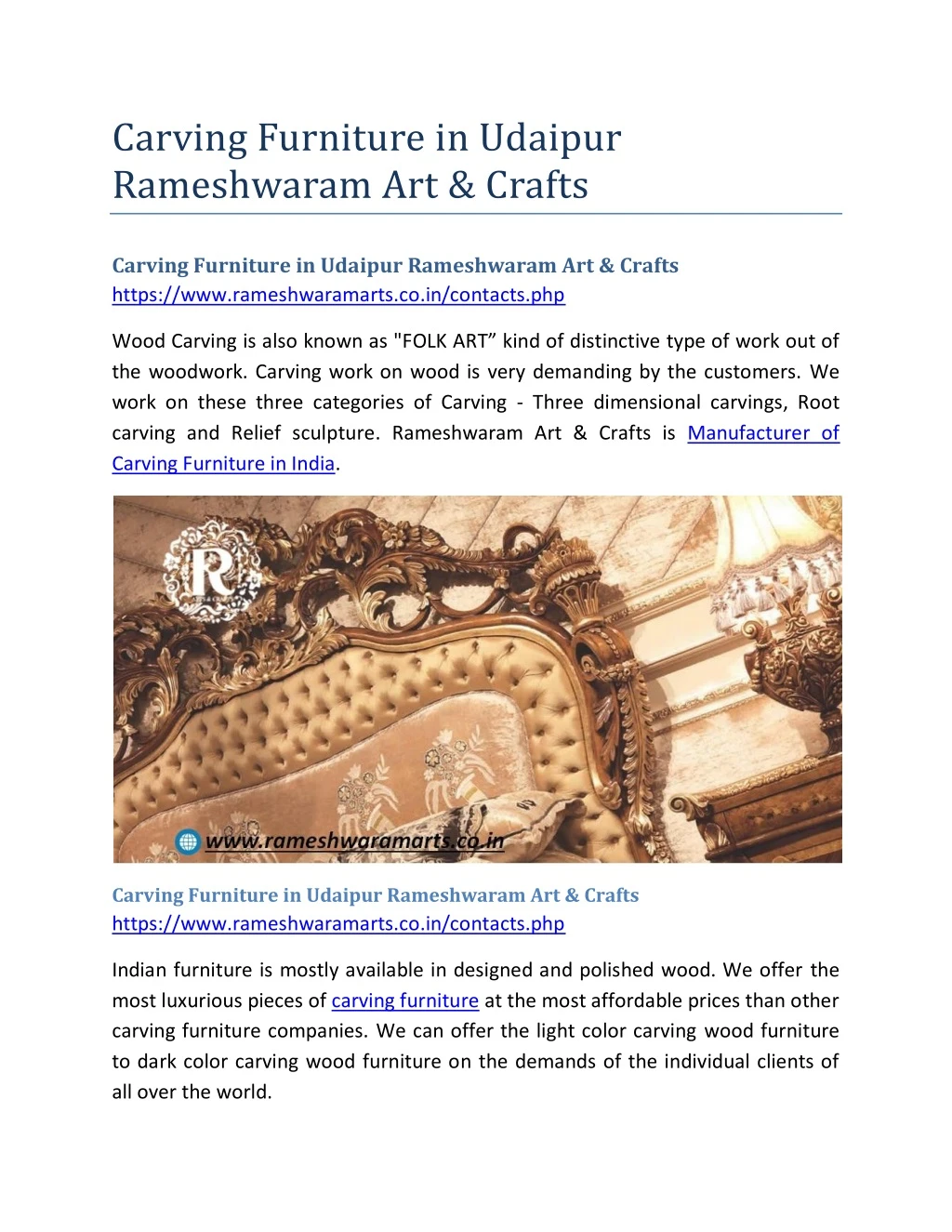 carving furniture in udaipur rameshwaram