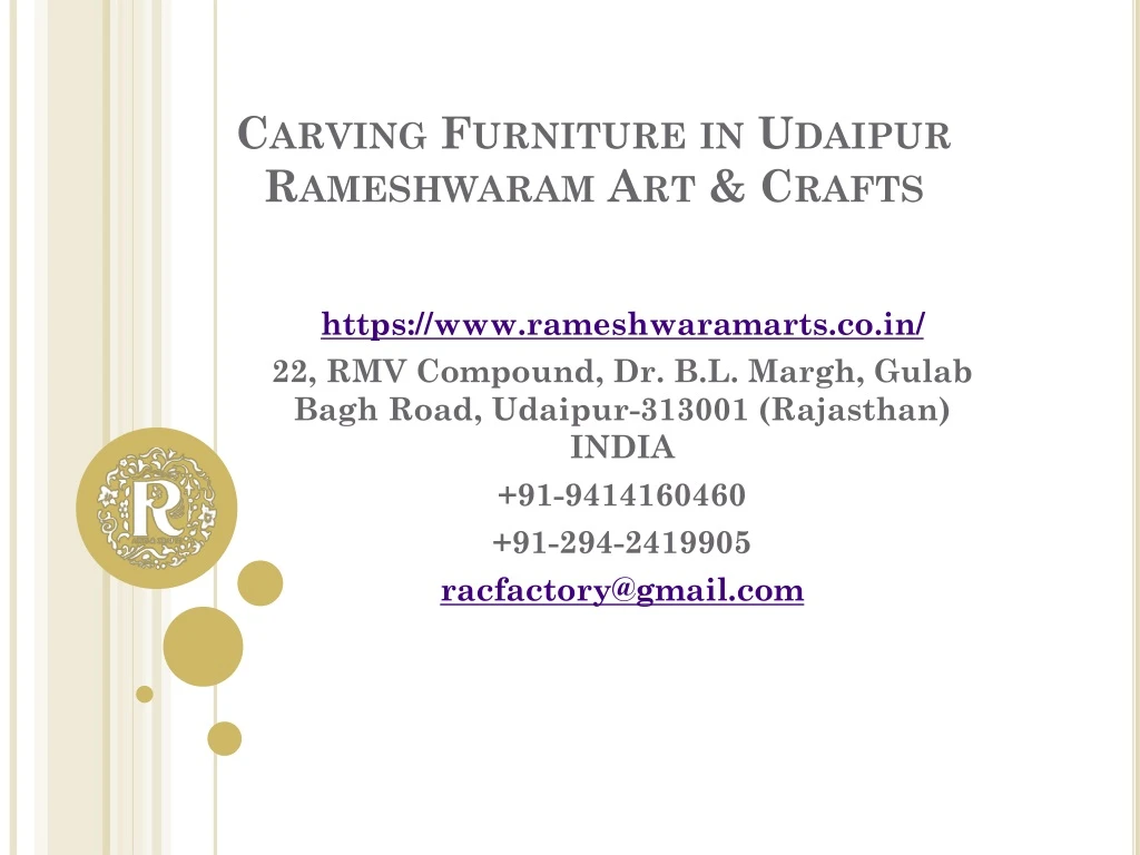 carving furniture in udaipur rameshwaram art crafts