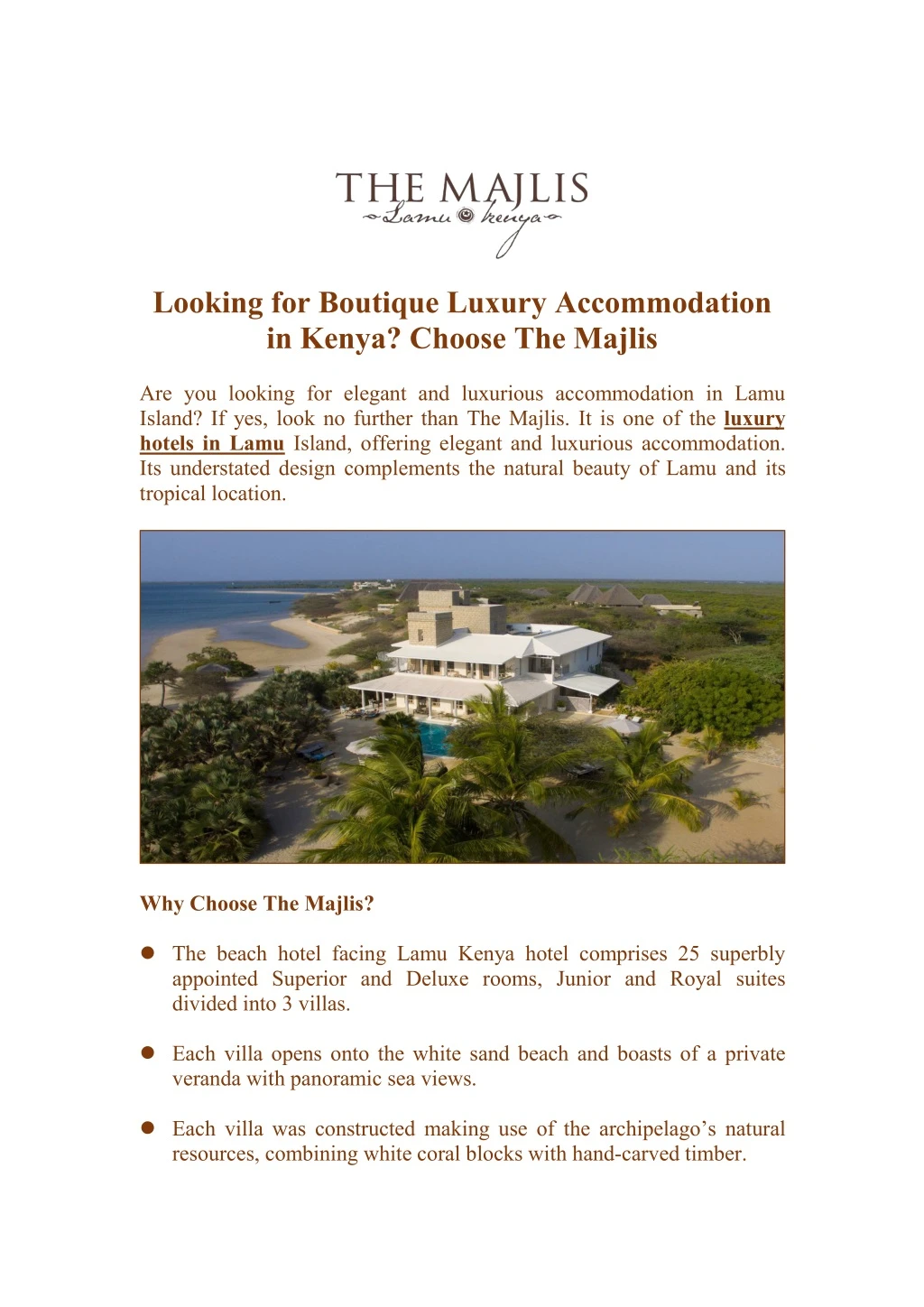 looking for boutique luxury accommodation