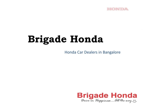 Honda Car Dealers | Honda Car Showroom | Bangalore | Brigade Honda