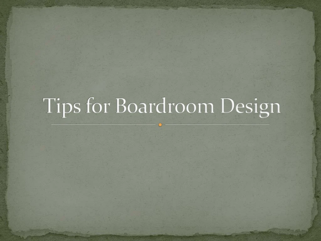 tips for boardroom design