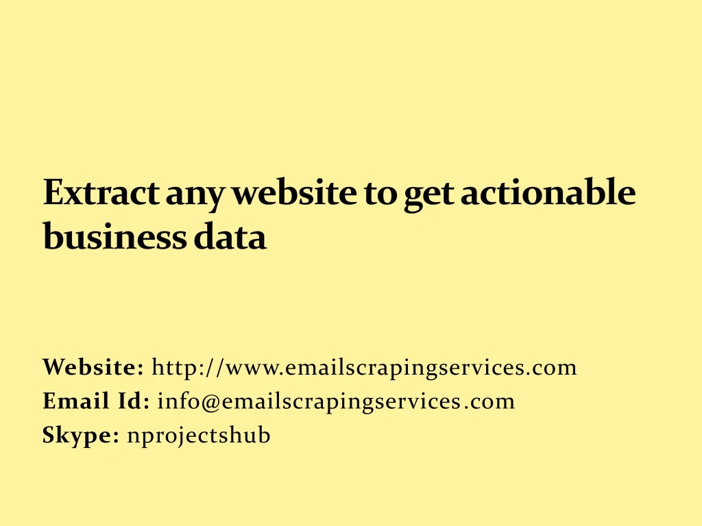 extract any website to get actionable business data