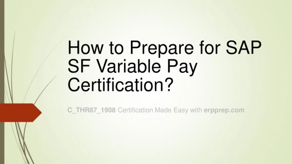 Best Preparation Tips for SAP SF Variable Pay Certification Exam