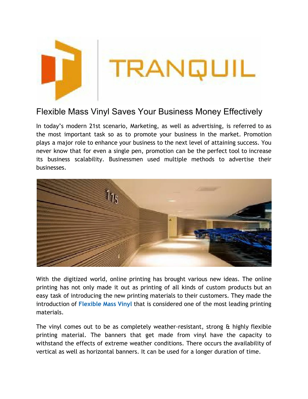 flexible mass vinyl saves your business money