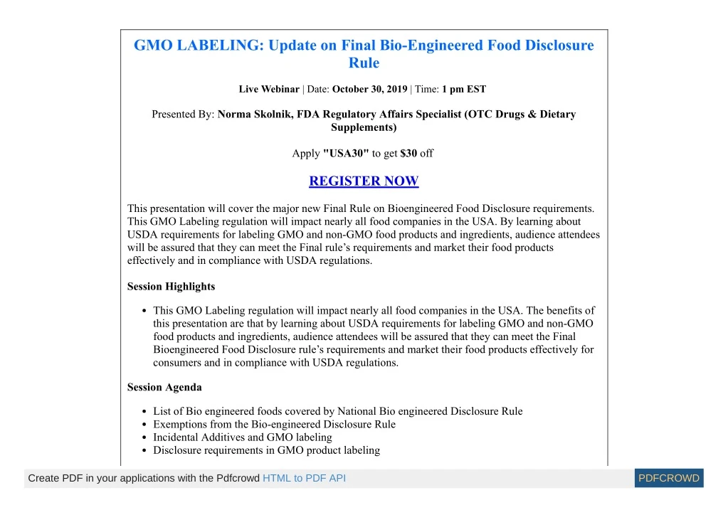 gmo labeling update on final bio engineered food