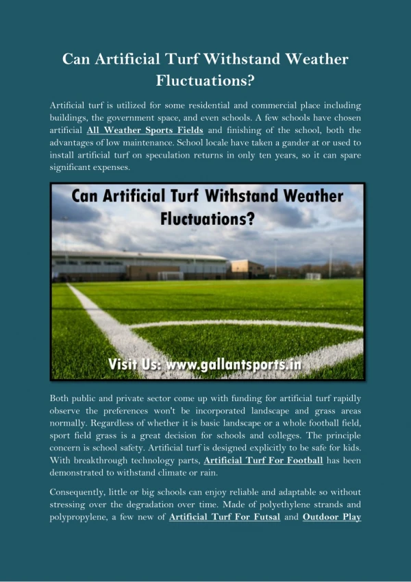 Can Artificial Turf Withstand Weather Fluctuations?