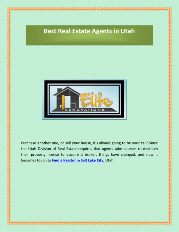 Best Real Estate Agents in Utah