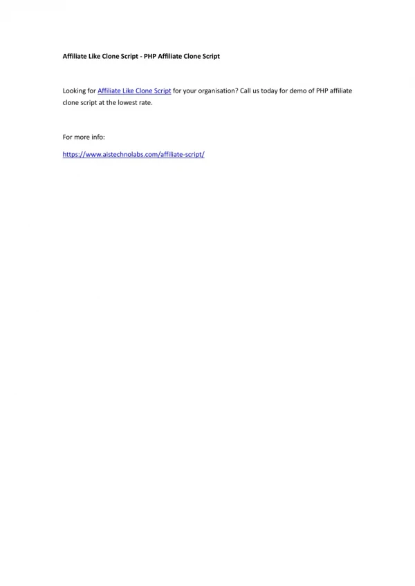 affiliate like clone script php affiliate clone