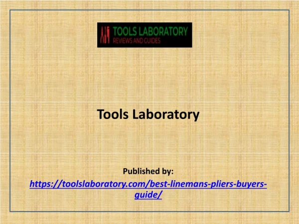Tools Laboratory
