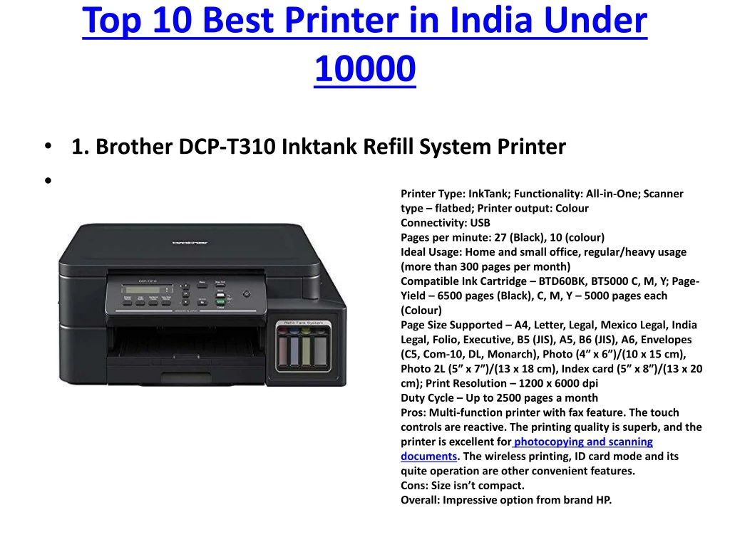 top 10 best printer in india under 10000