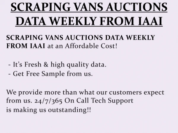 scraping vans auctions data weekly from iaai