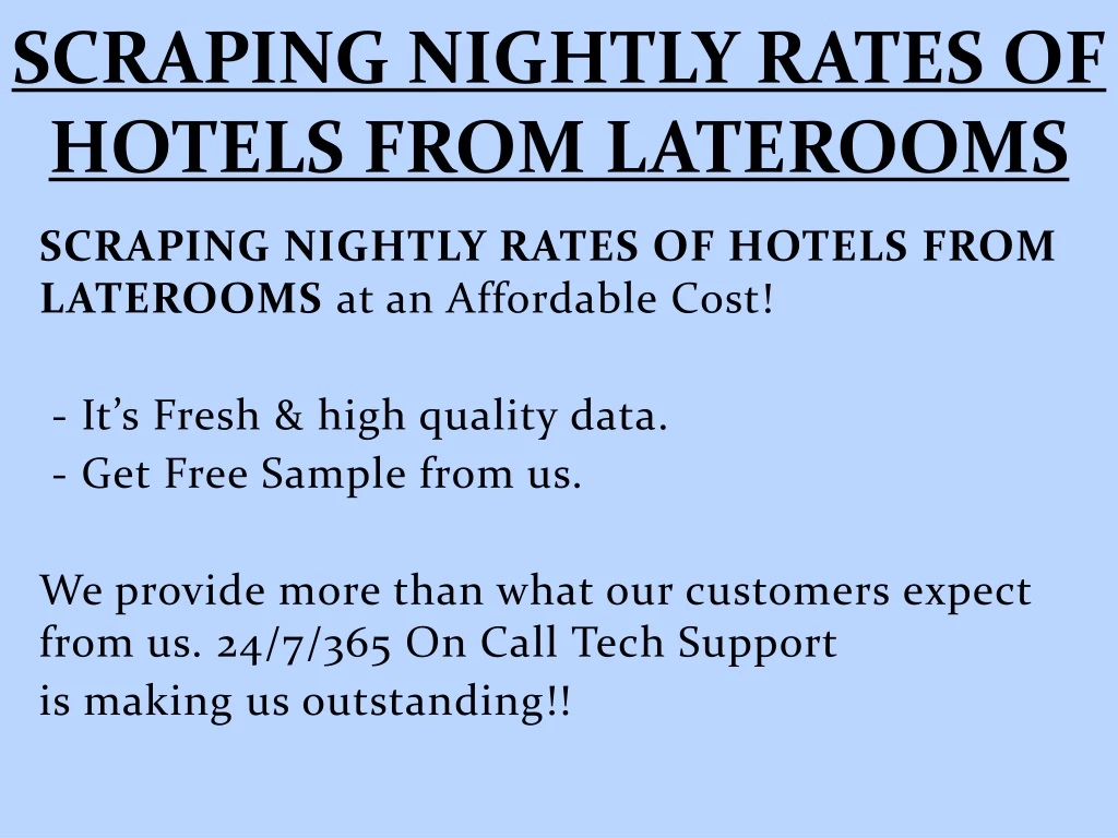 scraping nightly rates of hotels from laterooms