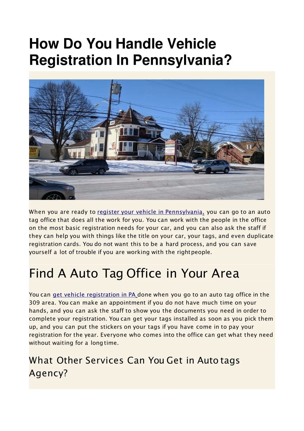 how do you handle vehicle registration in pennsylvania