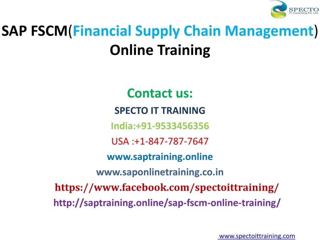sap fscm financial supply chain management online training